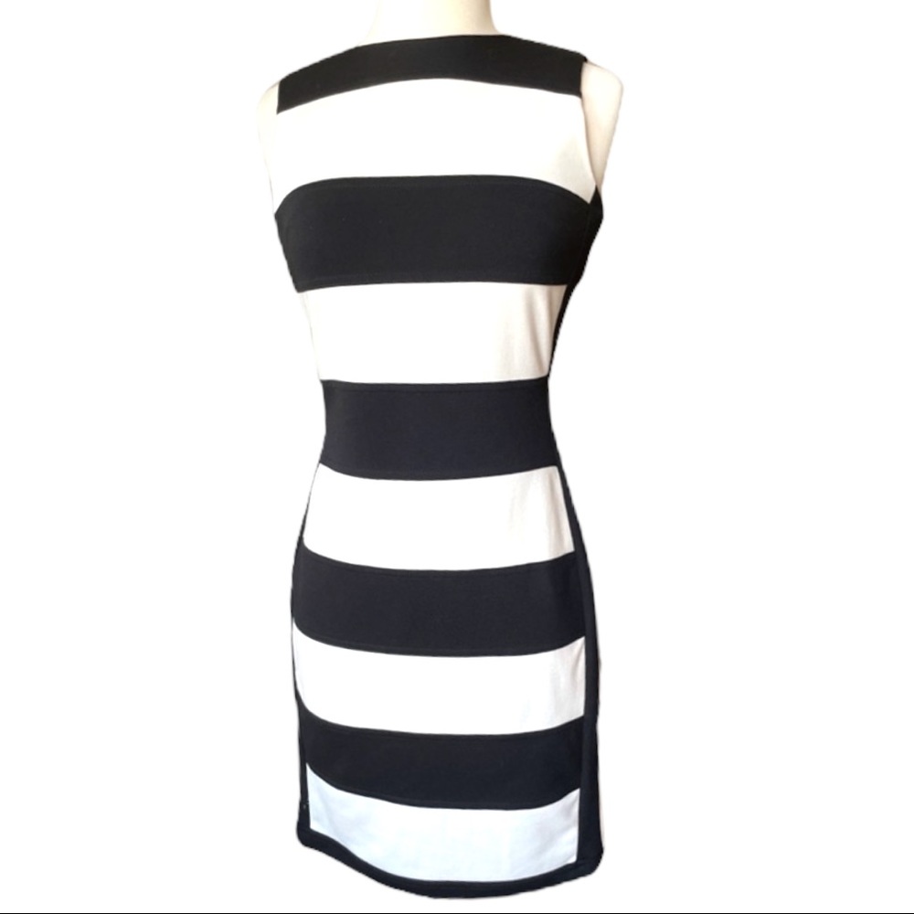 Calvin Klein sleeveless sheath dress striped 2